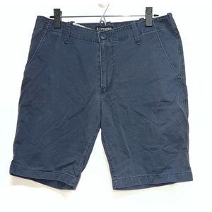 Express Mens Navy Blue Classic Chino Shorts Size 31 Flat Front Cotton 9.5"